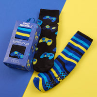 Boys Slipper Socks with Grip in Gift Box (2 Pair)