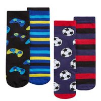 Boys Slipper Socks with Grip in Gift Box (2 Pair)