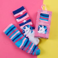 Girls Slipper Socks with Grip in Gift Box (2 Pair)