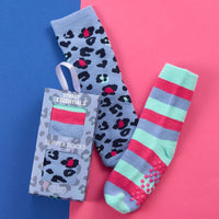 Girls Slipper Socks with Grip in Gift Box (2 Pair)