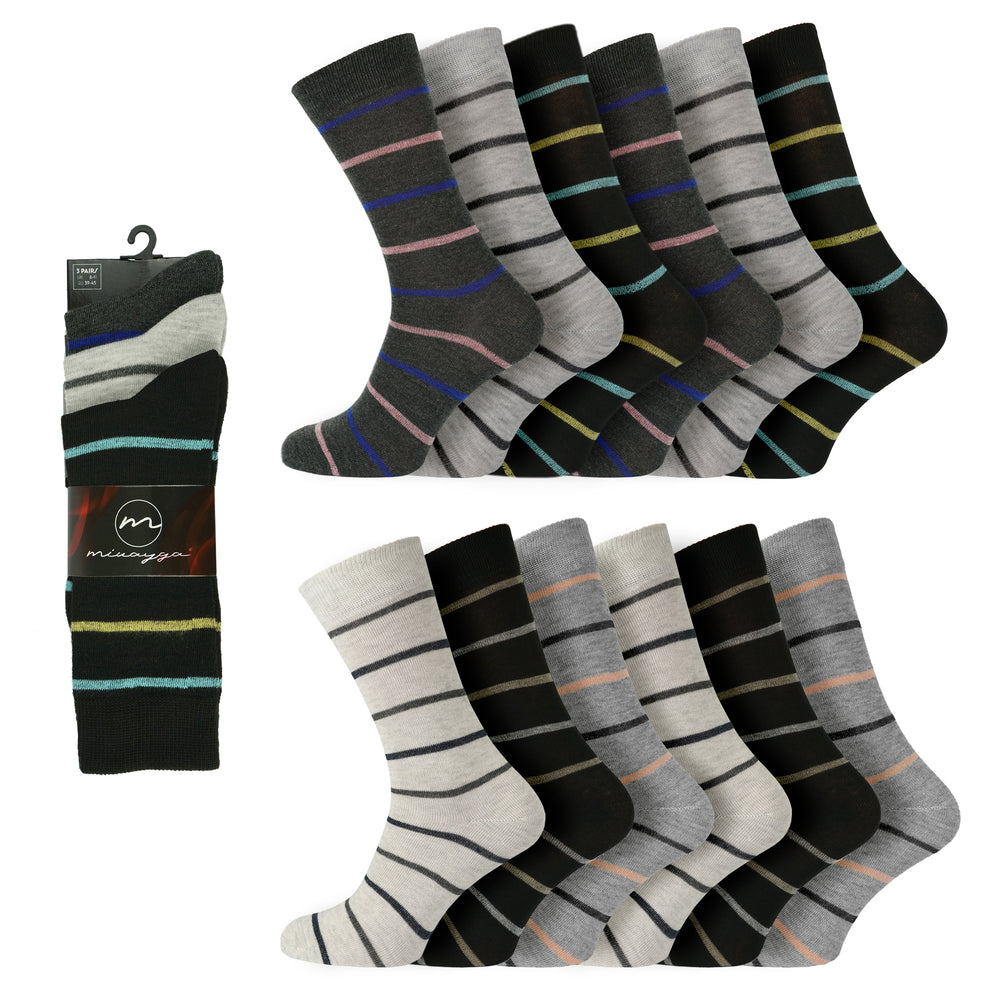 Mens Stripe Design Socks (3 Pair)