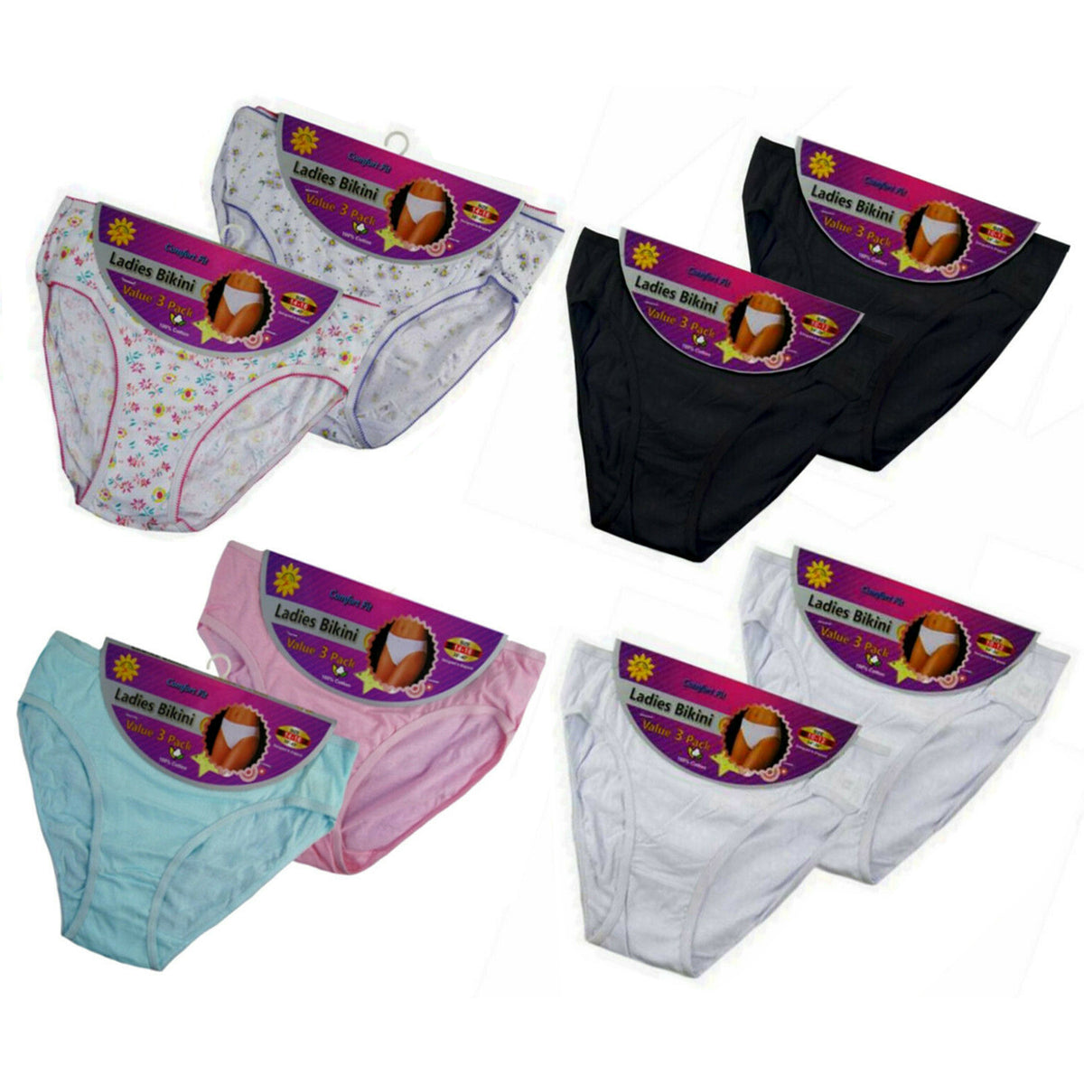 Buy Wholesale Ladies Women Bikini Briefs 100 Cotton (3 Pack) Underwear