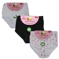 Ladies Women 100% Cotton Full Briefs (3 Pack)