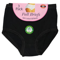 Ladies Women 100% Cotton Full Briefs (3 Pack)