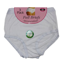 Ladies Women 100% Cotton Full Briefs (3 Pack)