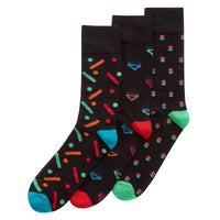 Mens Bamboo Design Geo PatternSocks (3 Pair)
