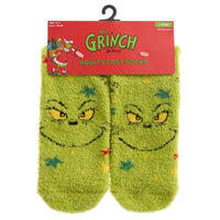 Mens Cosy Thermal Christmas Xams Grinch Socks with Grip (1 pair)
