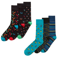 Mens Bamboo Design Geo PatternSocks (3 Pair)
