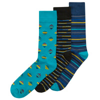 Mens Bamboo Design Geo PatternSocks (3 Pair)
