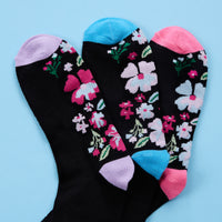 Ladies Women Bamboo Comfort Top Loose Top Daisey Socks (3 Pair)
