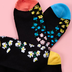Ladies Women Bamboo Comfort Top Loose Top Daisey Socks (3 Pair)