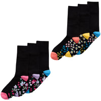 Ladies Women Bamboo Comfort Top Loose Top Daisey Socks (3 Pair)
