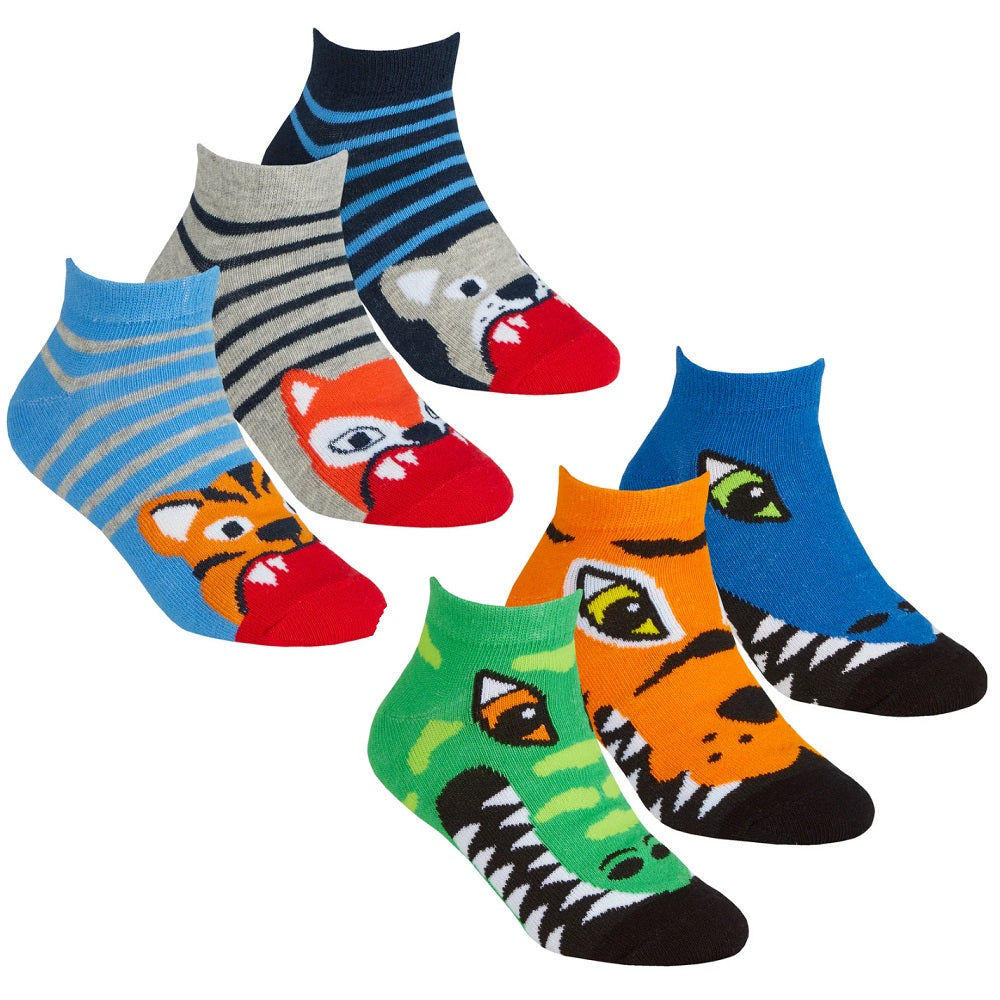 Boys Kids Trainer Socks with Monstor Design (3 Pair)