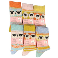 Ladies Women Alpaca Wool Blend Sheep Design Socks (1 Pair)