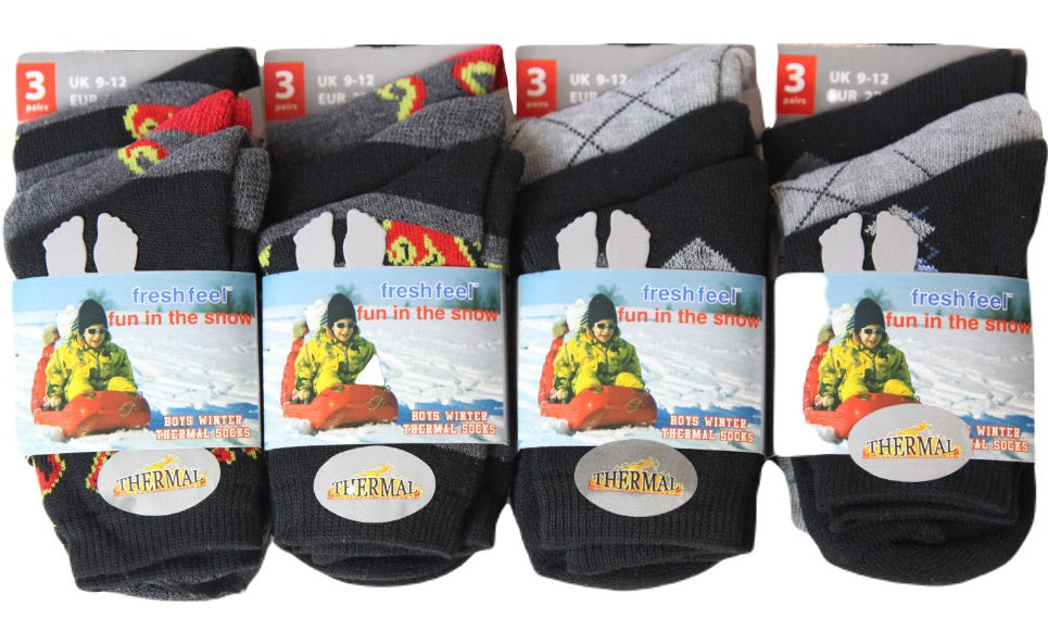 Boys Design Thermal Socks (3 Pair)