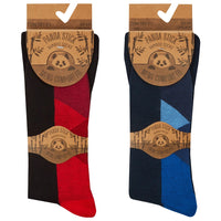 Mens Bamboo Footbed Design Non Elastic Top Socks
