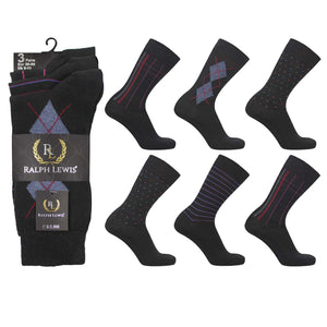 Mens Argyle Design Pattern Suit Socks (3 Pair)