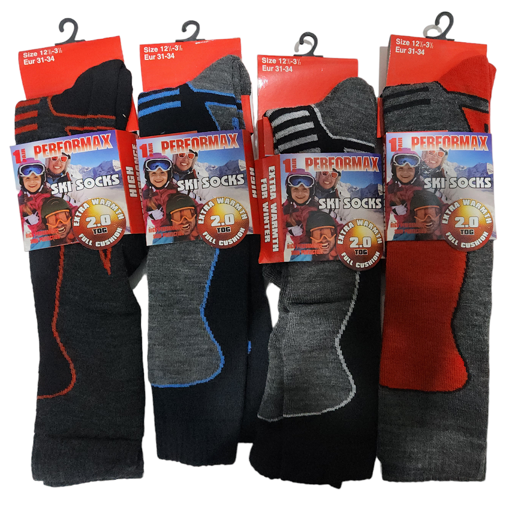 Boys Kids Thermal Knee High Ski Socks (1 Pair)