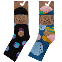 Girls Kids Children Bamboo Abstract Design Pattern Socks (3 Pair)
