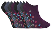 Ladies Women Mix Design Trainer Socks (3 Pair)
