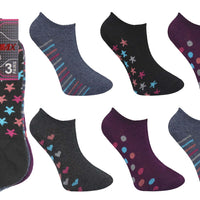 Ladies Women Mix Design Trainer Socks (3 Pair)