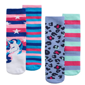 Girls Slipper Socks with Grip in Gift Box (2 Pair)