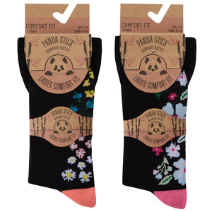Ladies Women Bamboo Comfort Top Loose Top Daisey Socks (3 Pair)