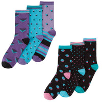 Ladies Women Bamboo Spot Design Socks (3 Pair)
