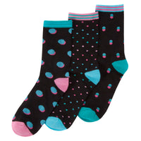Ladies Women Bamboo Spot Design Socks (3 Pair)
