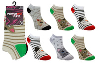 Ladies Women Cat Design Trainer Socks (3 Pair)
