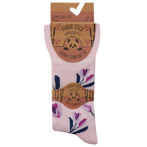 Ladies Women Bamboo Comfort Top Loose Top Floral Socks (3 Pair)