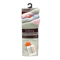 Ladies Women Cotton Rich Design Highland Cow Pattern Socks (3 Pair)
