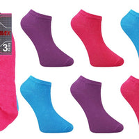 Ladies Women Dark Pastel Trainer Socks (3 Pair)