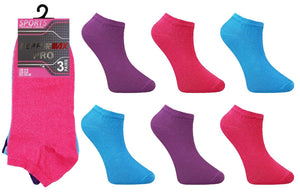Ladies Women Dark Pastel Trainer Socks (3 Pair)