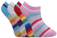 Ladies Women Stripe Design Trainer Socks (3 Pair)
