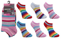 Ladies Women Stripe Design Trainer Socks (3 Pair)
