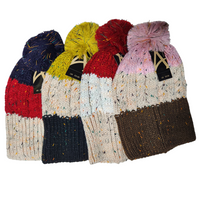 Ladies Women Slough Hat with Pom Pom