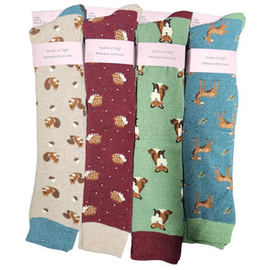 Ladies Women Welly Socks (Autumn Design)