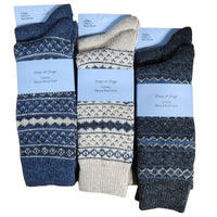Mens Alpaca Wool Blend Design Socks (2 Pair)