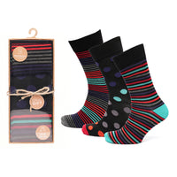 Mens Bamboo Design Socks in Gift Box (3 Pair)
