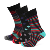 Mens Bamboo Design Socks in Gift Box (3 Pair)
