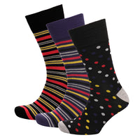 Mens Comfort Top Design Bamboo Socks (3 Pairs)
