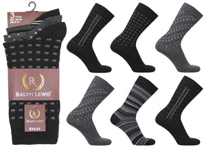 Mens Design Pattern Suit Socks (3 Pair)