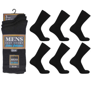Mens Plain Black Socks (3 Pair)