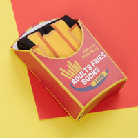 Mens Fries Food Design Socks with Novlety Gift Packaging
