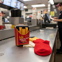 Mens Fries Food Design Socks with Novlety Gift Packaging
