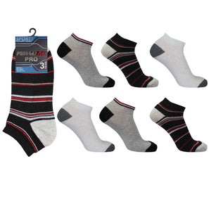 Mens Design Stripe Trainer Socks (3 Pack)