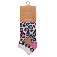 Ladies Women Bamboo Trainer Socks Animal Design Print (3 Pair)
