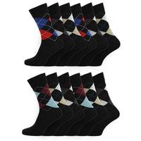 Mens Design Pattern Argyle Socks Value (3 Pair)
