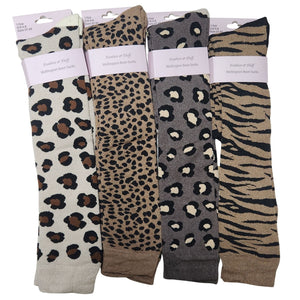 Ladies Women Welly Socks (Leopard Animal Design)